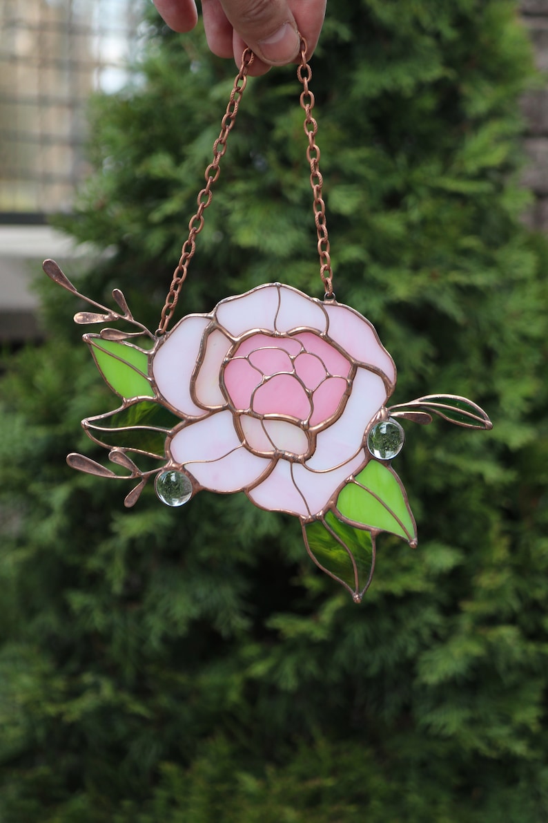 Peony Flower Spring Window Hanging Acrylic