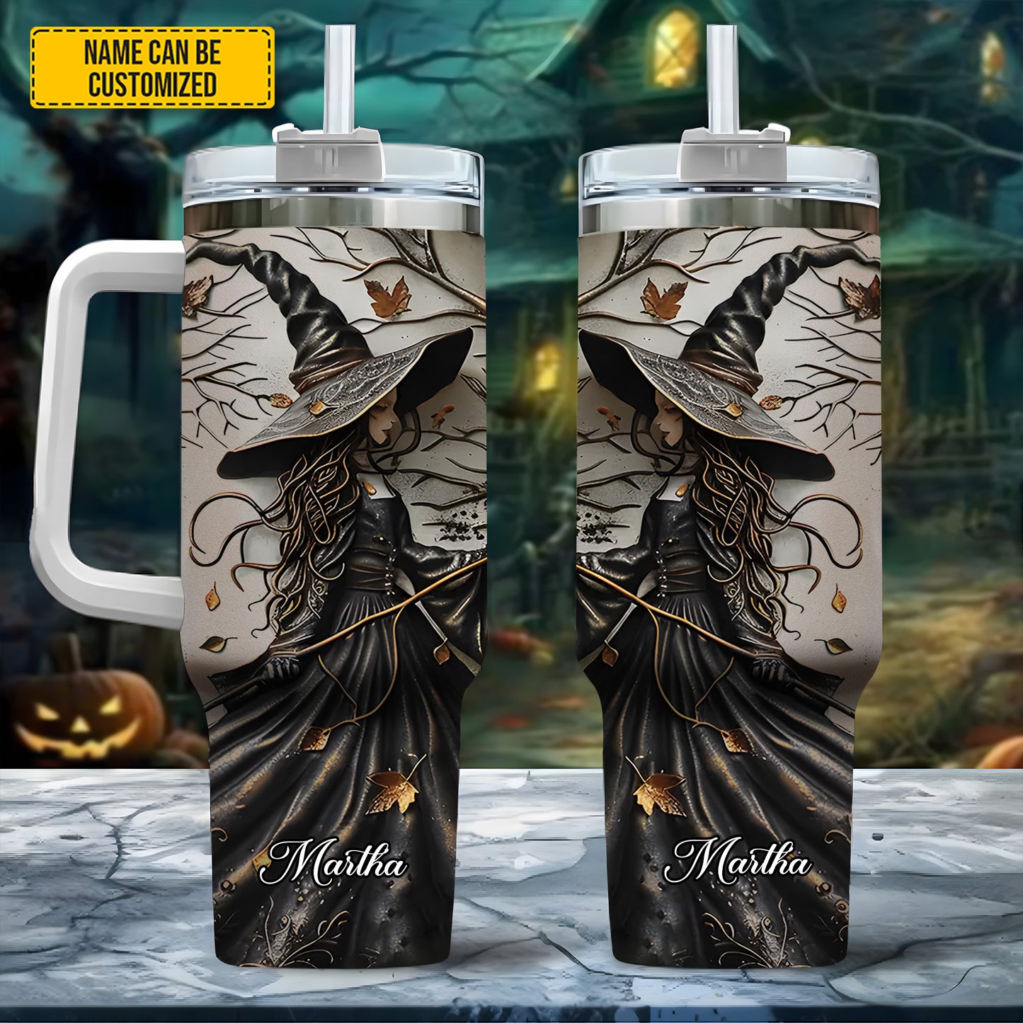 Autumn Witch - Personalized Tumbler With Handle 40oz