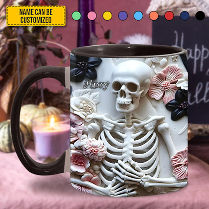 Skull Flowers - Personalized Skull Accent Mug