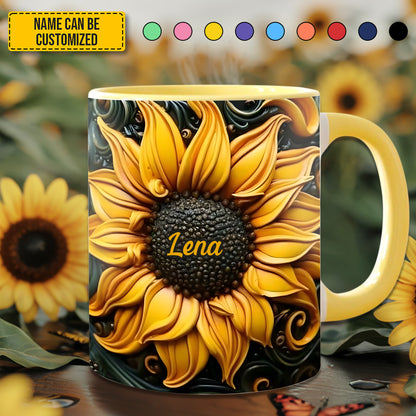 Love Sunflower - Personalized Accent Mug