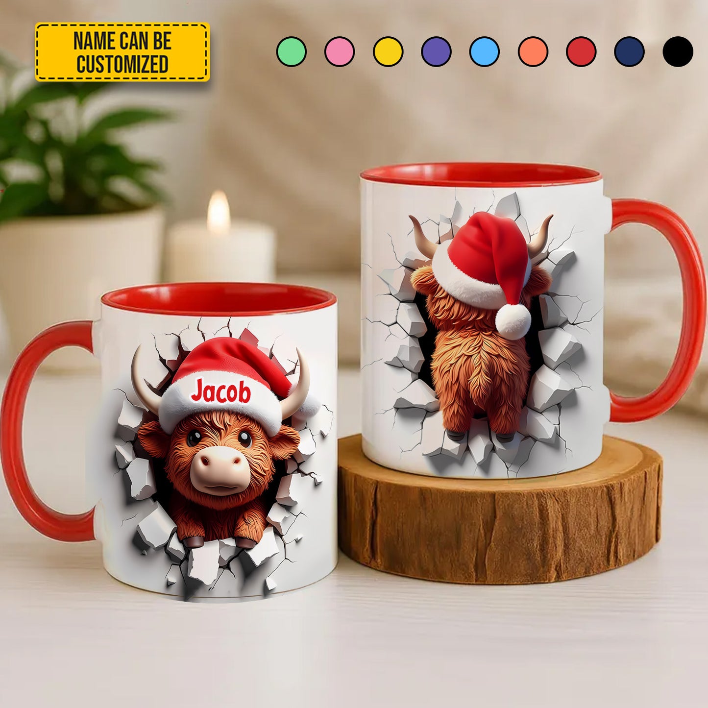Personalized Highland Cow Christmas Mug