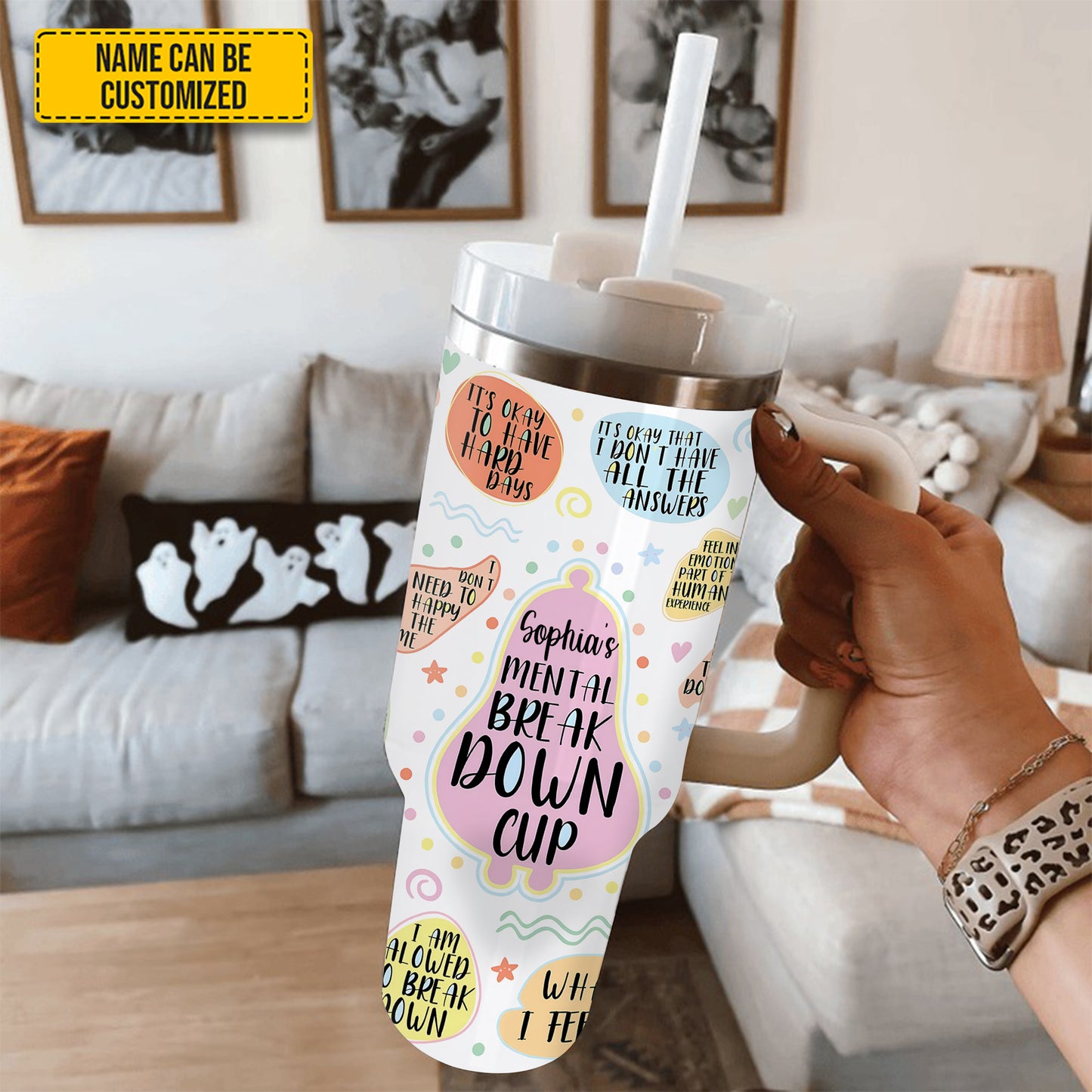 My Mental Breakdown Cup - Personalized Tumbler With Handle 40oz