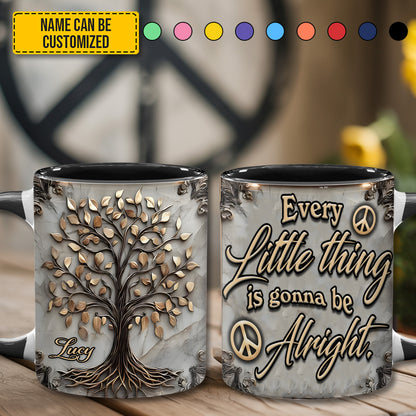 Tree Of Life Every Little Thing - Personalized Hippie Accent Mug