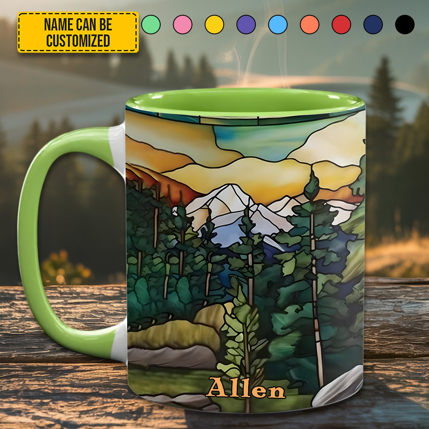 Personalized Mountains Accent Mug