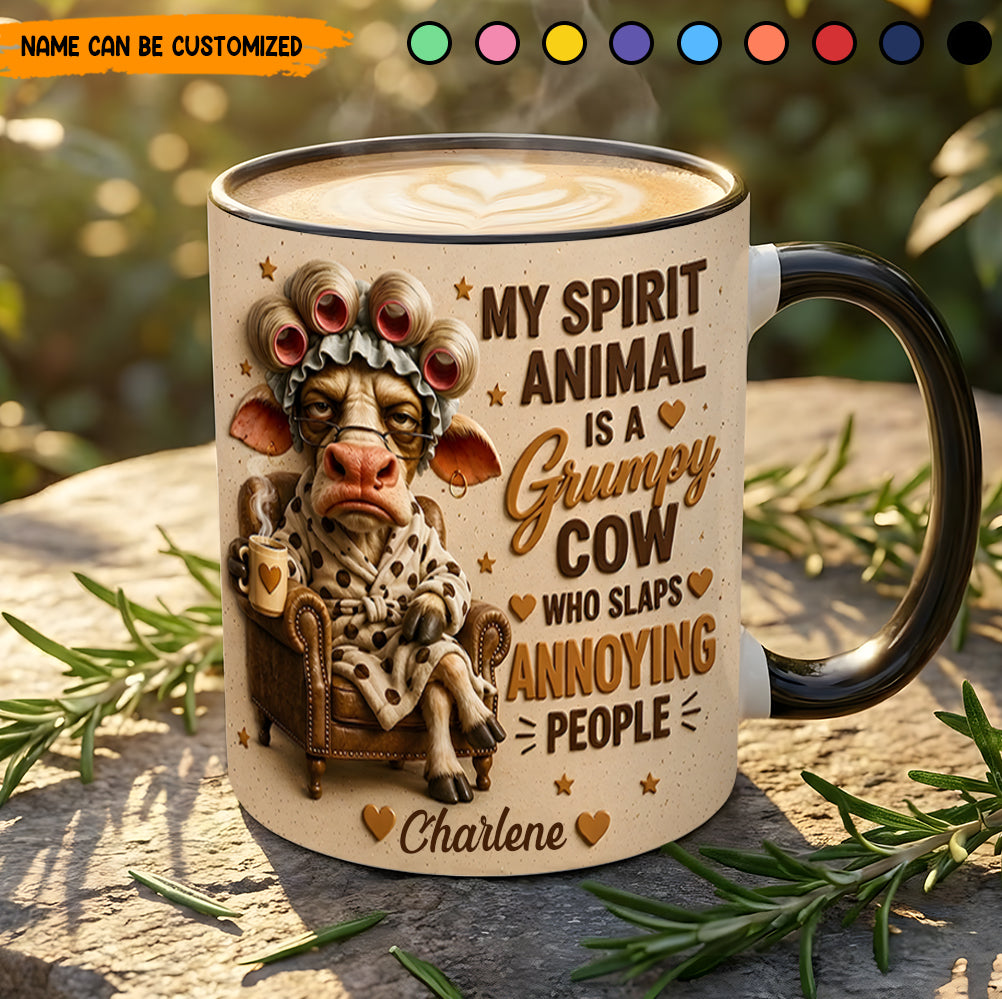 Grumpy Cow Energy – Personalized Cow Accent Mug