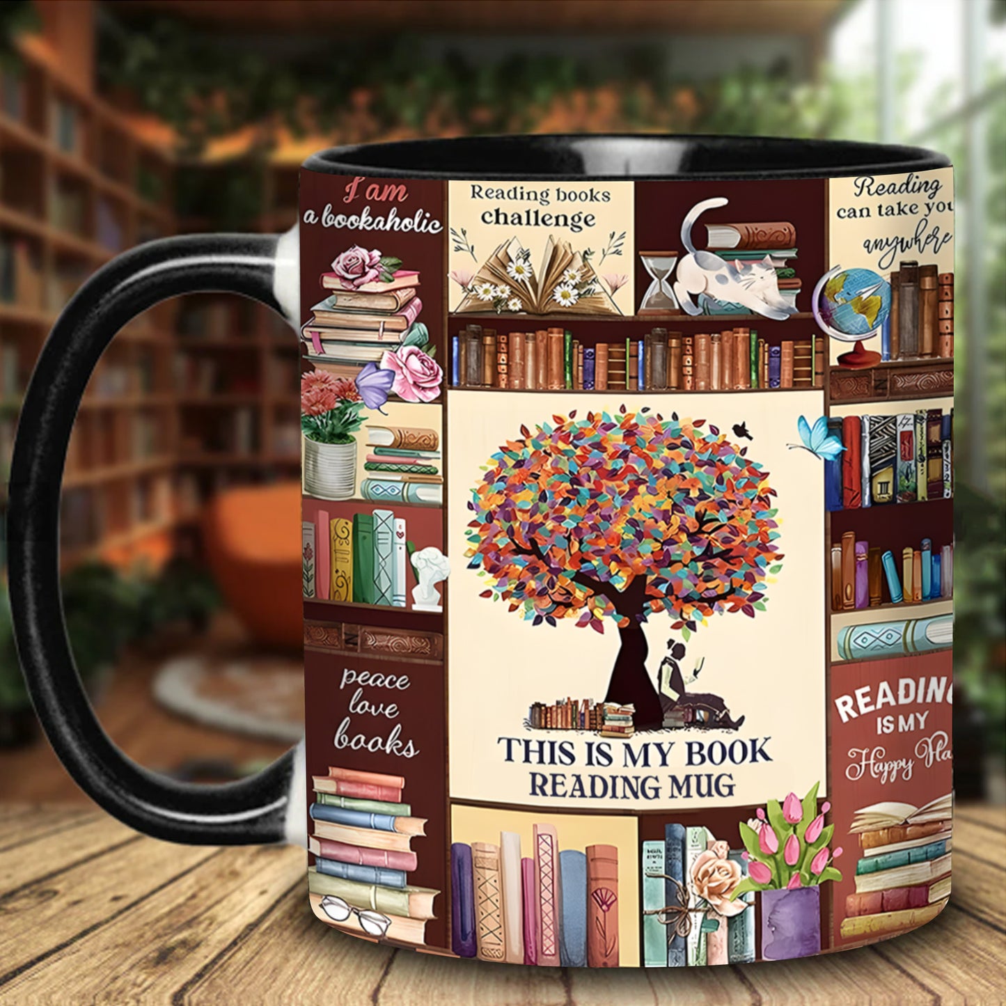 Book Collection Accent Mug