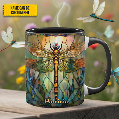 Dragonfly Dreams - Personalized Dragonfly Accent Mug