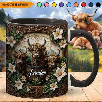 Highland Cow - Personalized Cow Accent Mug
