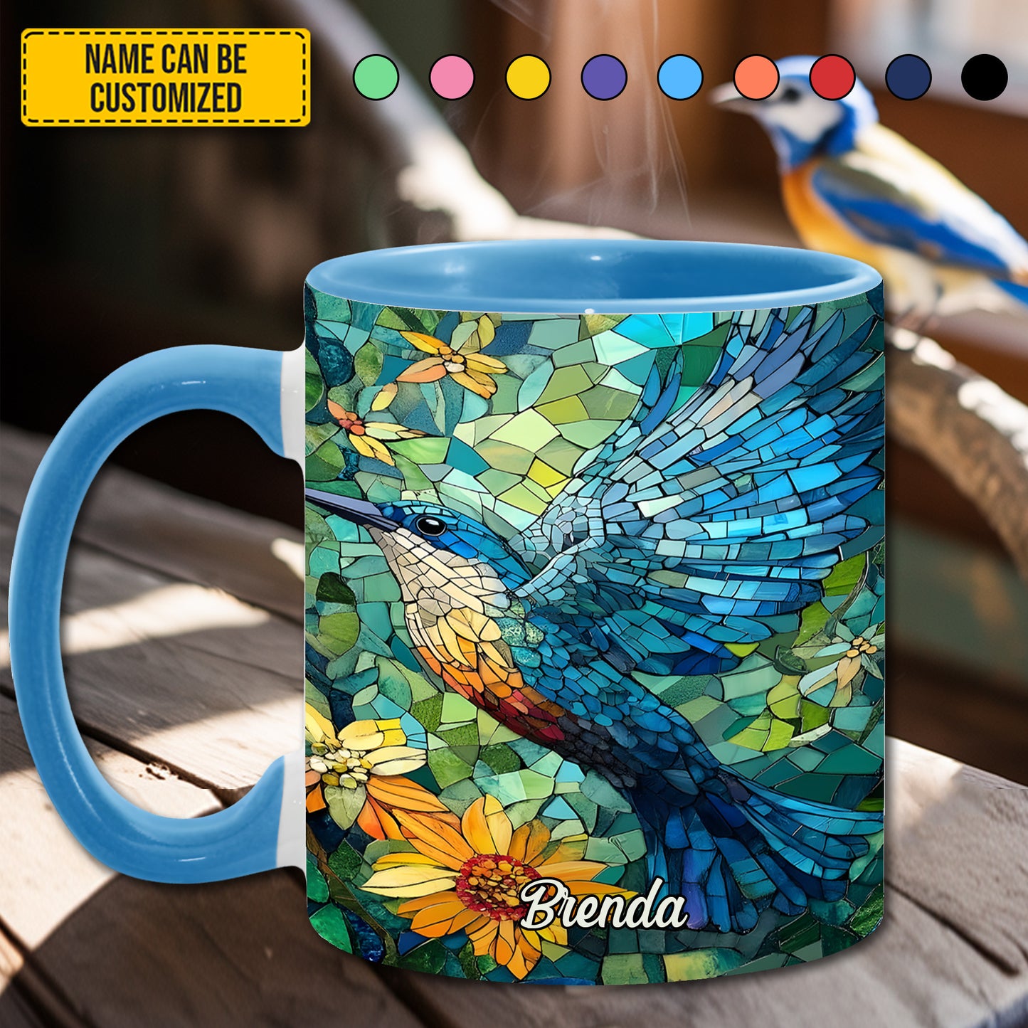 Humming Bird - Personalized Accent Mug