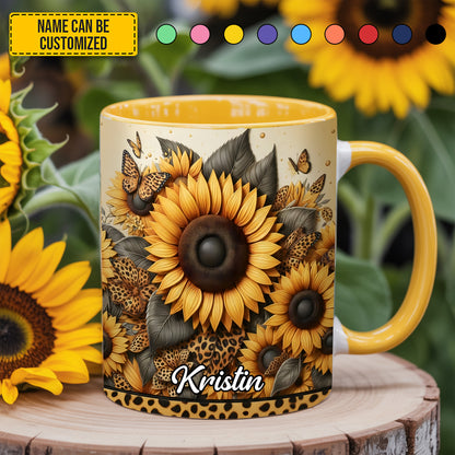 Beautiful Sunflower - Personalized Accent Mug