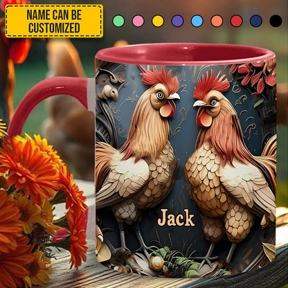 Chicken Accent Mug - Personalized Accent Mug