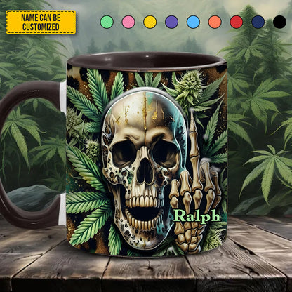 Weed Skull Accent mug - Personalized Accent Mug