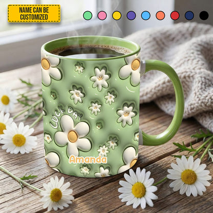 Daisy  Flower - Personalized Flower Accent Mug