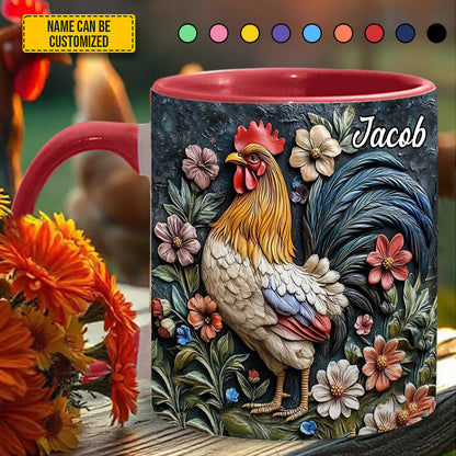 Chicken Rooster - Personalized Accent Mug