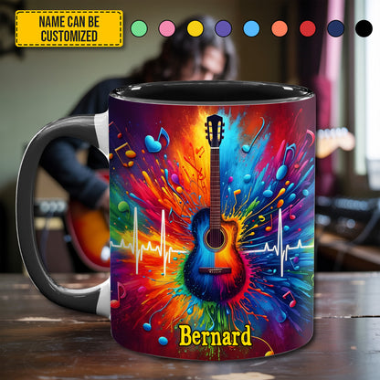 Guitar Colorful - Personalized Guitar Accent Mug