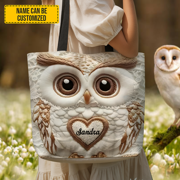 Beautiful Owl - Personalized Owl Tote Bag