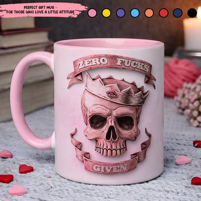 Funny Skull Woman Accent Mug, Perfect Gift Mug