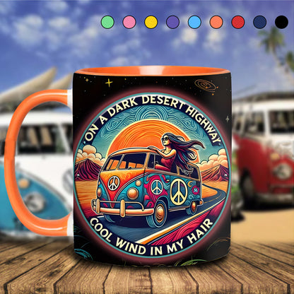On a Dark Desert Highway - Personalized Accent Mug