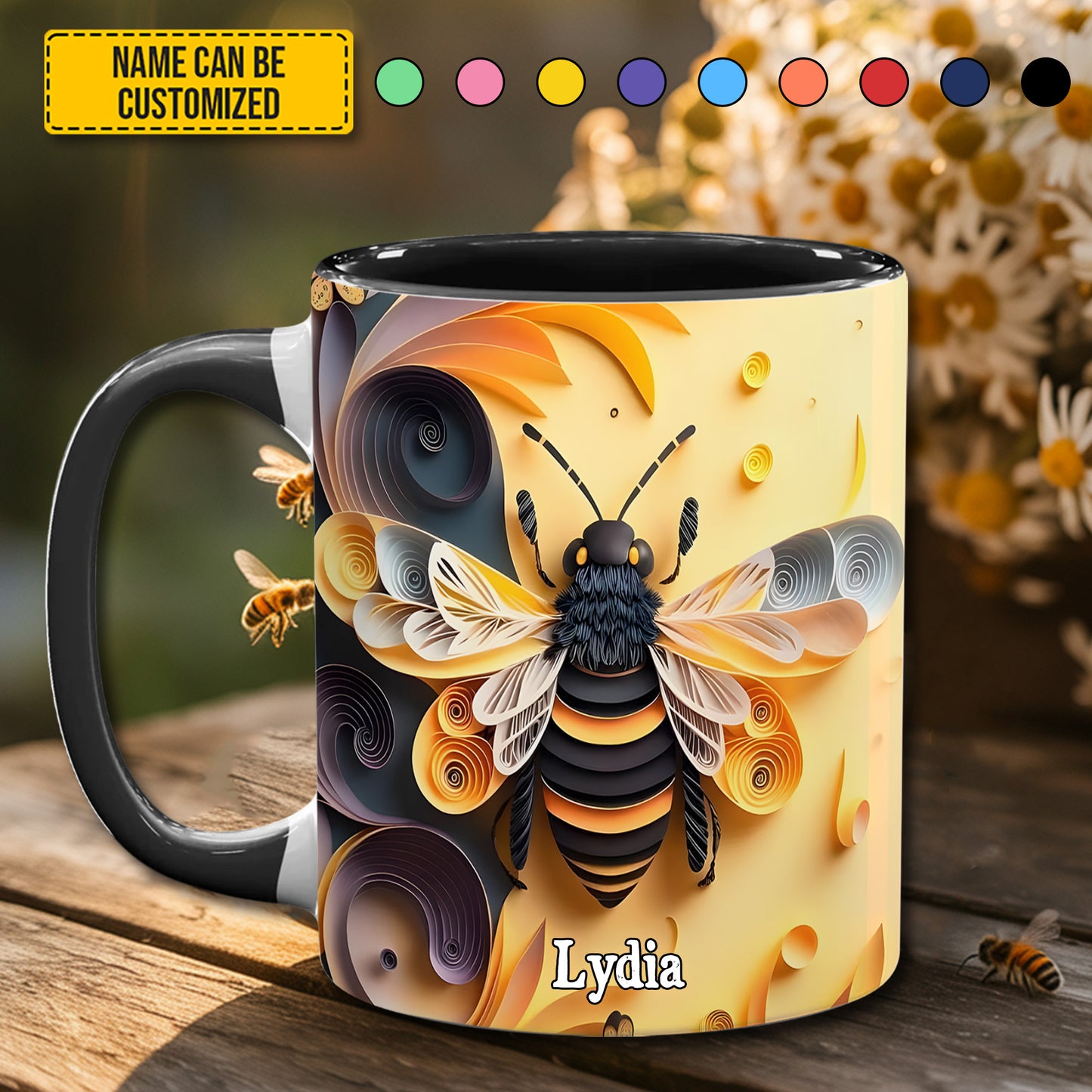 Love Bee - Personalized Bee Accent Mug