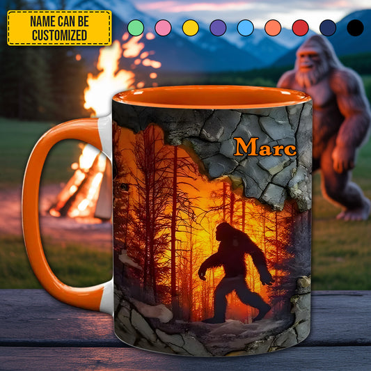 Personalized Bigfoot Legend In Trees Accent Mug