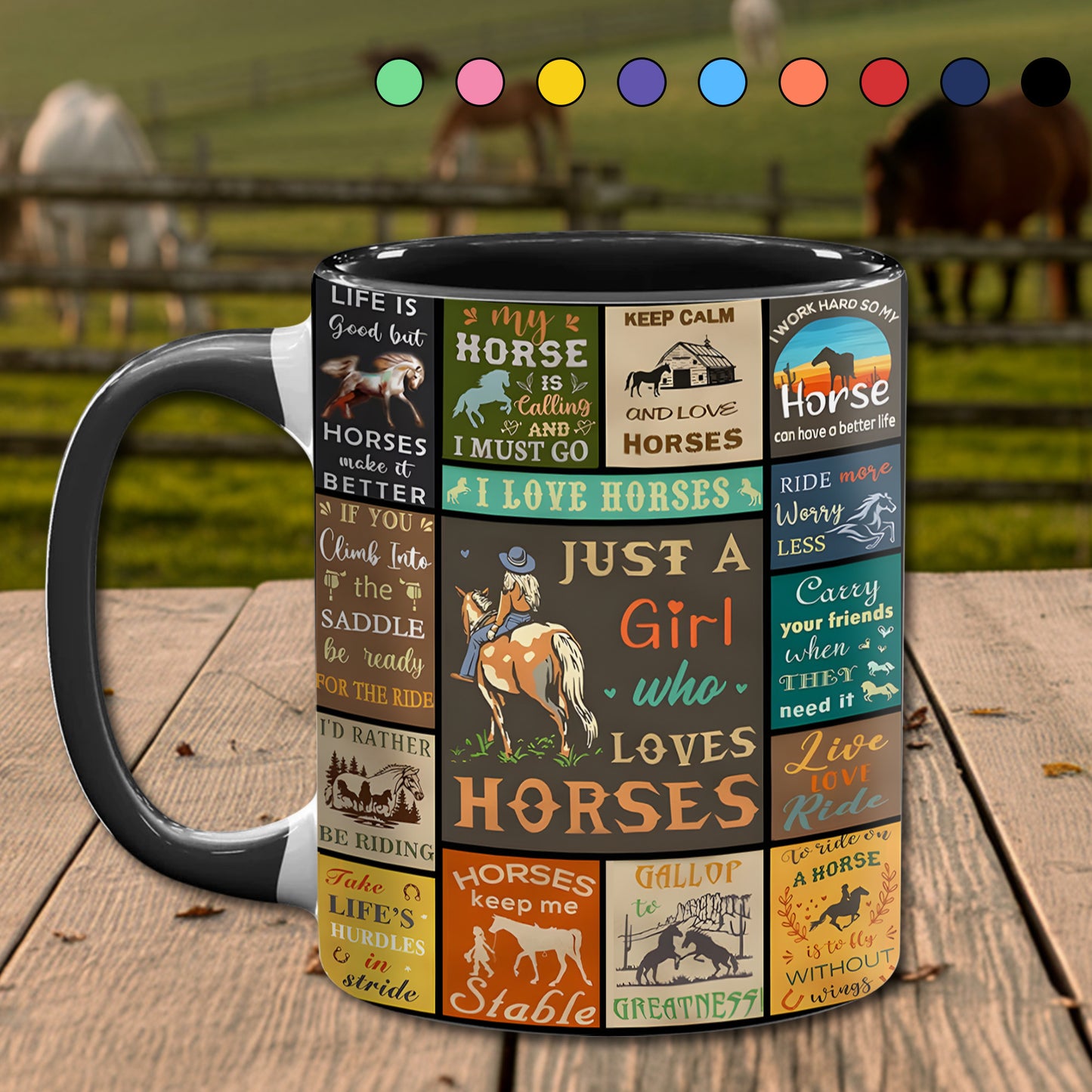 Just A Girl Who Loves Horses - Horse Accent Mug