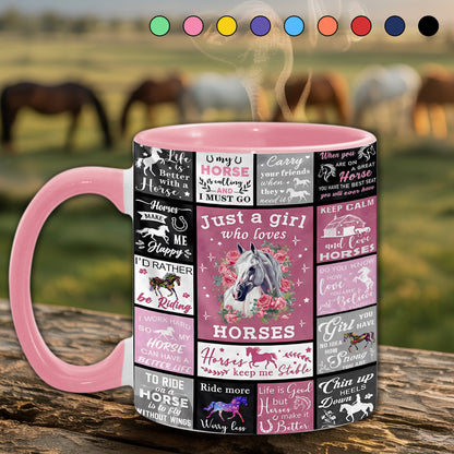 Just A Girl Who Loves Horses - Horse Accent Mug
