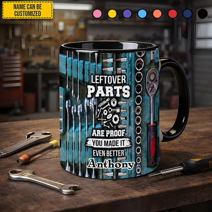 Leftover Parts - Personalized Mechanic Accent Mug