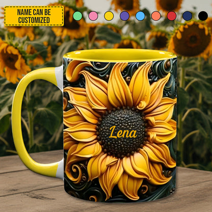 Love Sunflower - Personalized Accent Mug