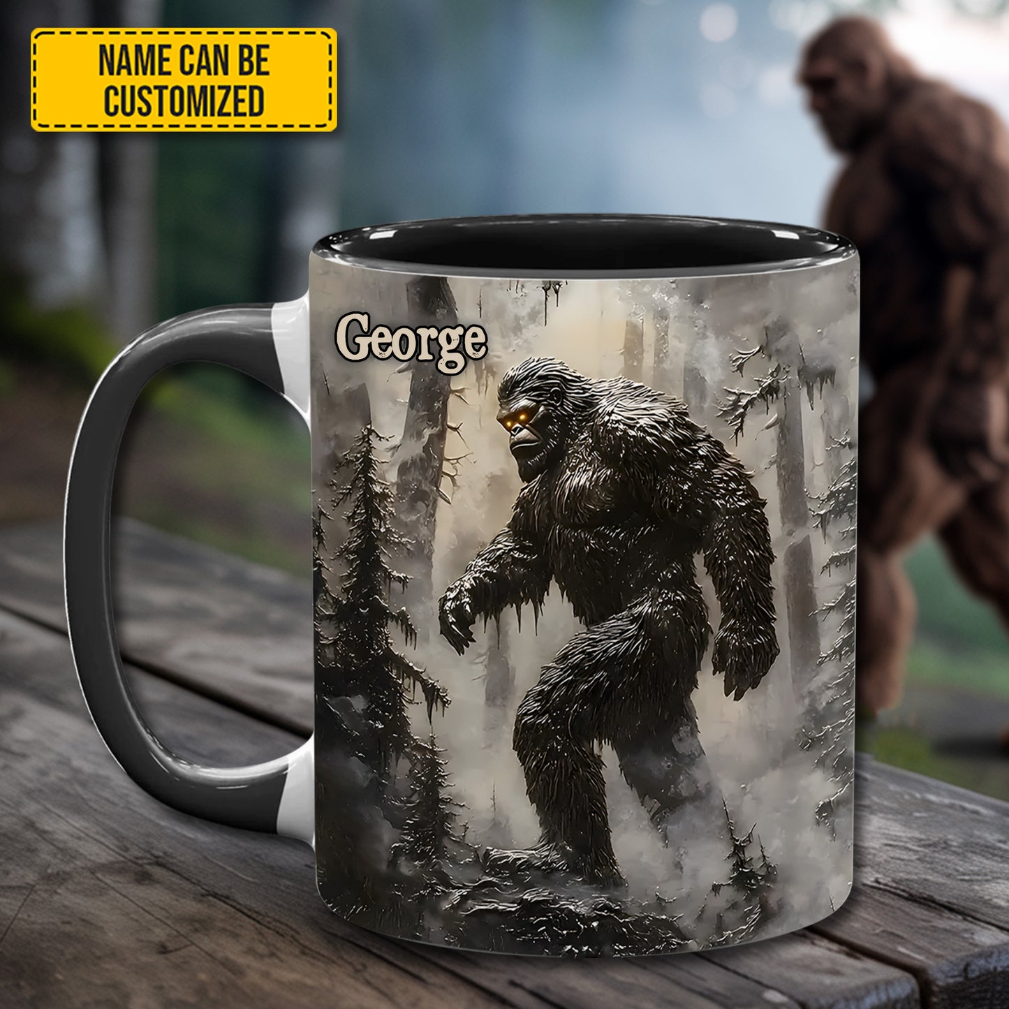 Shadow Stalker – Personalized Bigfoot Accent Mug