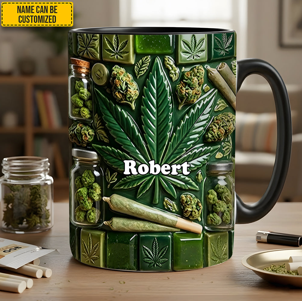 Personalized Weed Elements Accent Mug