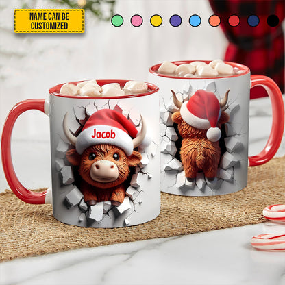 Personalized Highland Cow Christmas Mug