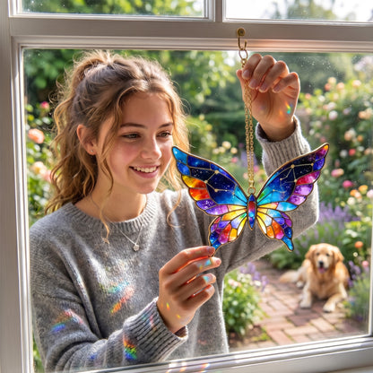 Rainbow Butterfly Window Hanging Suncatcher Acrylic