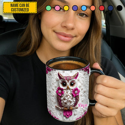Personalized Beautiful Owl Accent Mug