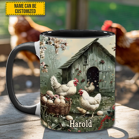Farm Life – Personalized Chicken Accent Mug