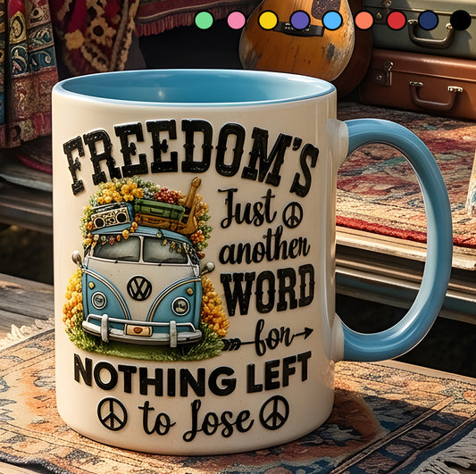 Freedom's Just Another Word - Hippie Accent Mug