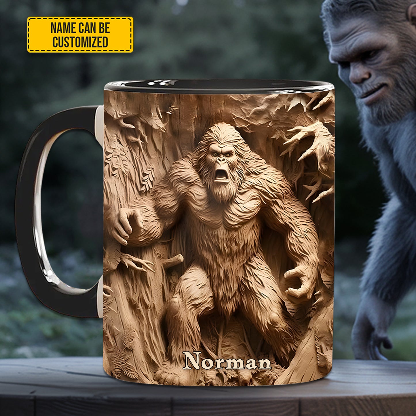 Bigfoot Legend in the Trees – Personalized Bigfoot Accent Mug