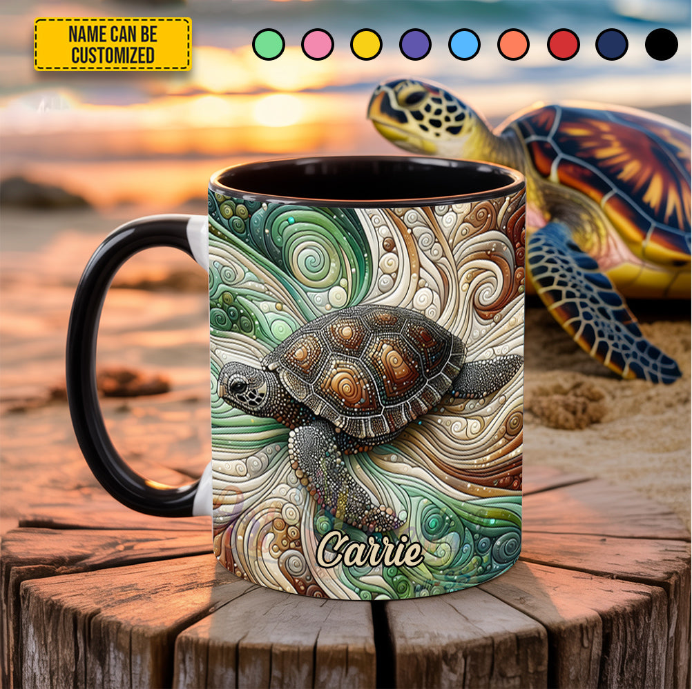 Personalized Ocean Turtle Accent Mug