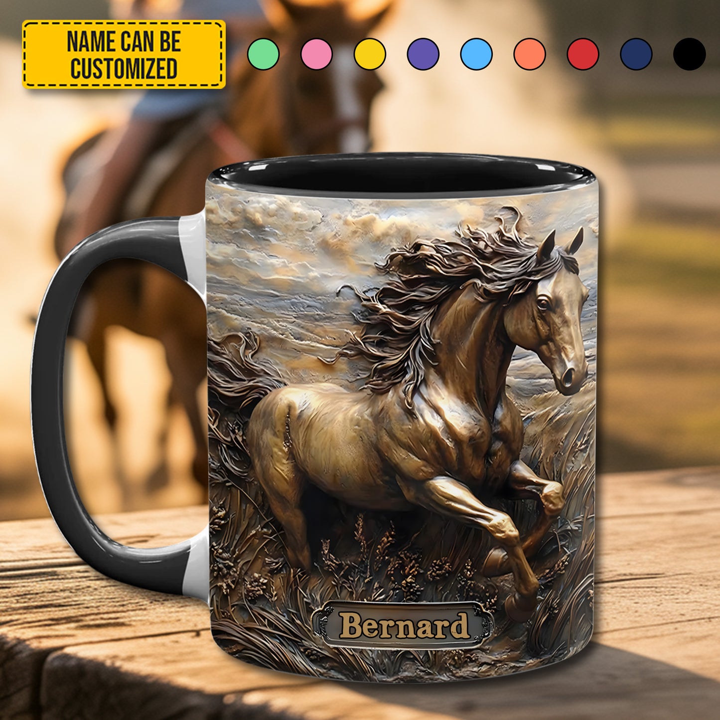 Rustic Horse - Personalized Horse Accent Mug