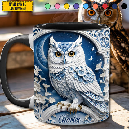 Silver Night Owl accent mug - Personalized Accent Mug