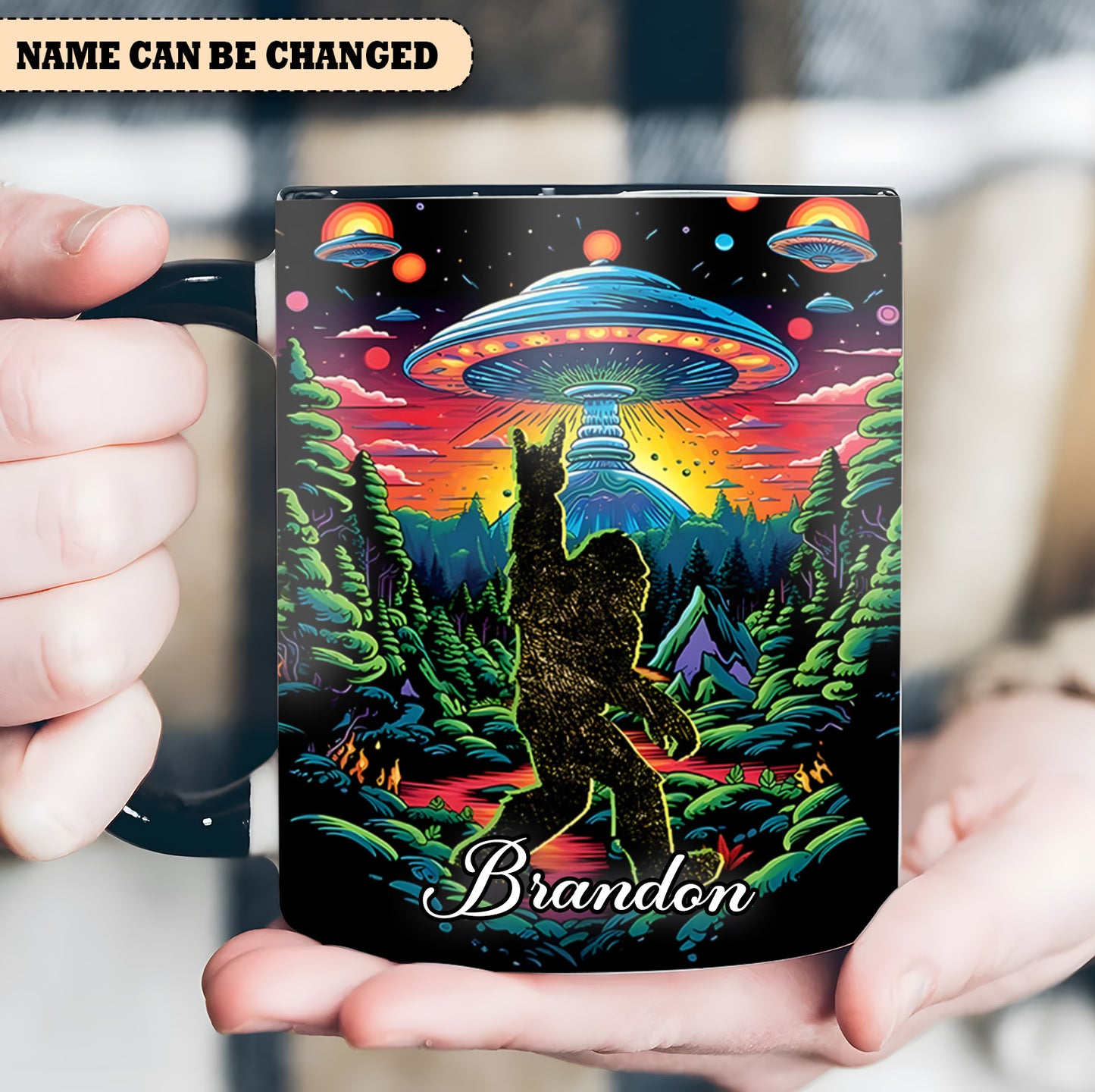 Cosmic Squatch – Personalized UFO Bigfoot Accent Mug
