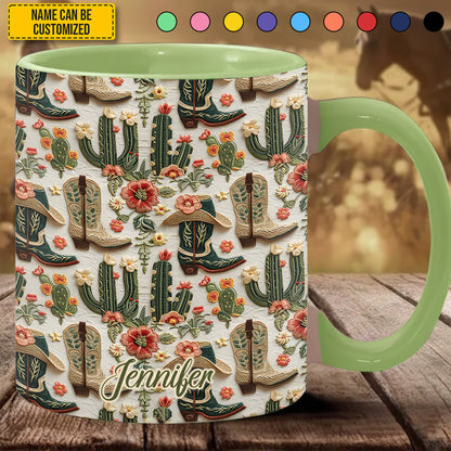 Cowgirl Boots Western - Personalized Cowgirl Accent Mug