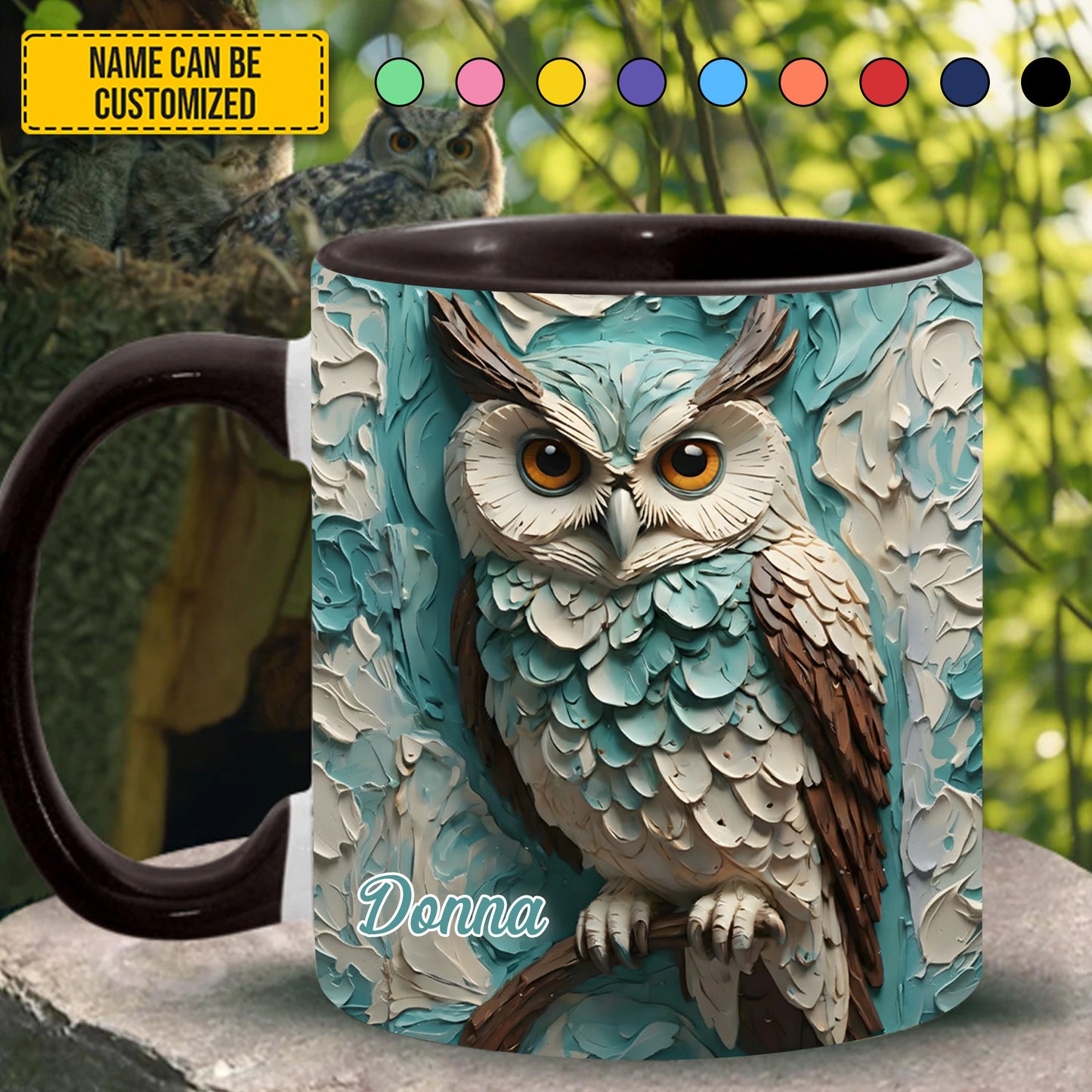 Love Owl - Personalized Owl Accent Mug