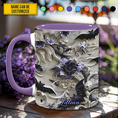 Falling Shadows – Personalized Gothic Floral Accent Mug
