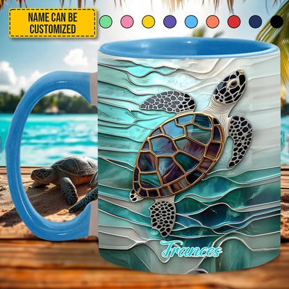 Ocean Turtle - Personalized Turtle Accent Mug