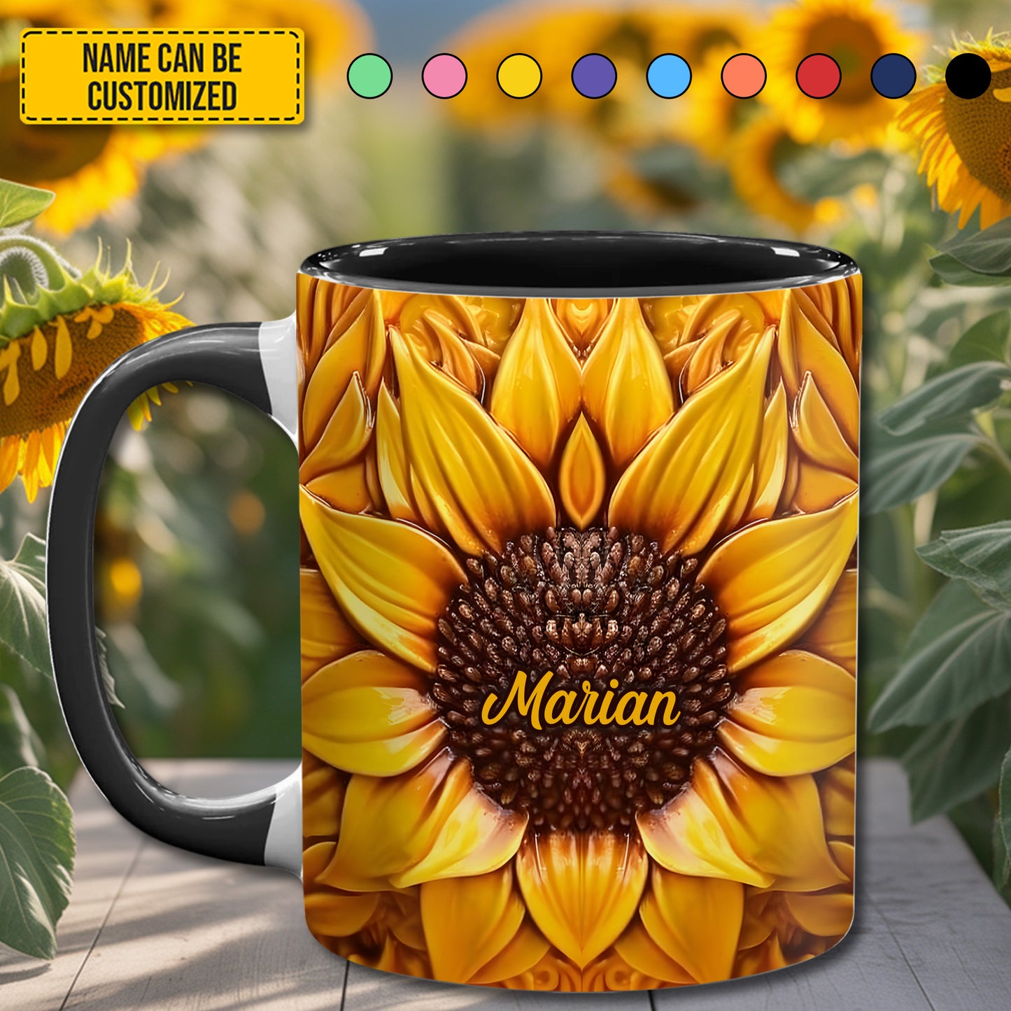 Beautiful Sunflower - Personalized Accent Mug
