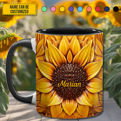 Beautiful Sunflower - Personalized Accent Mug