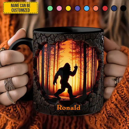 Funny Bigfoot Forest Fire Personalized Accent Mug