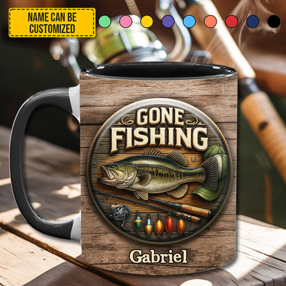Gone Fishing – Personalized Fishing Accent Mug