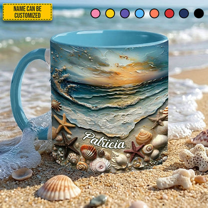 Personalized Ocean Sunset Accent Mug