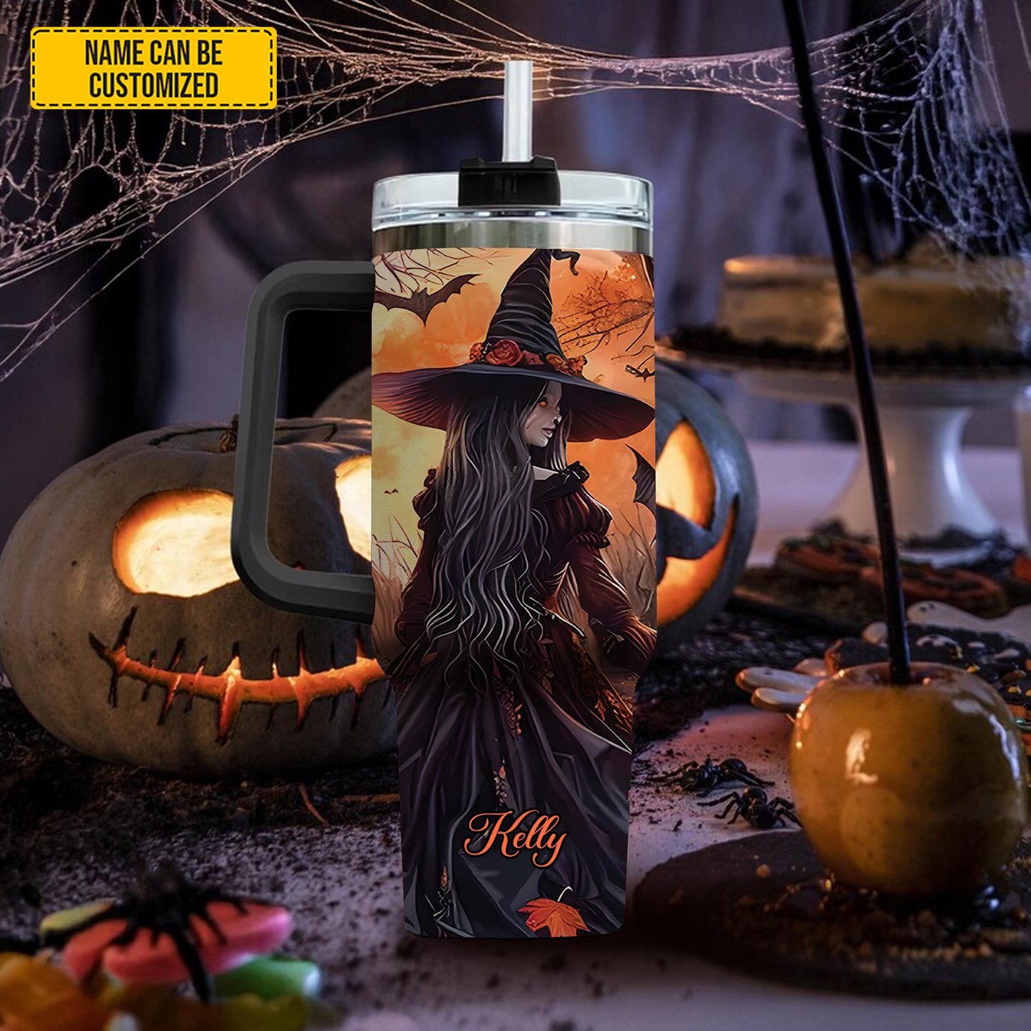 Halloween Witch - Personalized Tumbler With Handle 40oz